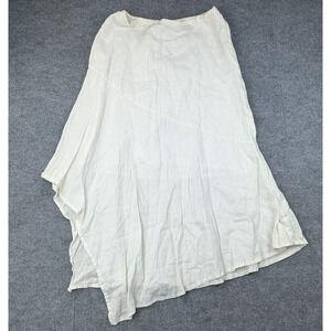 Vintage Symple Midi Skirt Womens Large Linen Asymmetric Lagenlook Coastal Boho